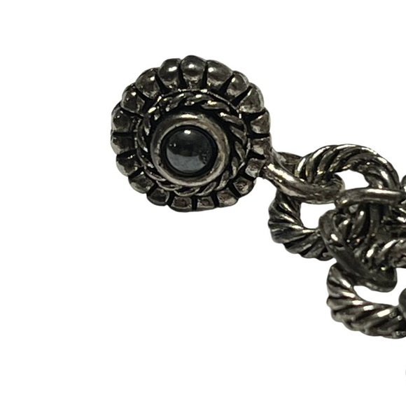 Sterling Silver & Marcasite Chain Mail Earrings. Approx 2” long - Picture 4 of 4